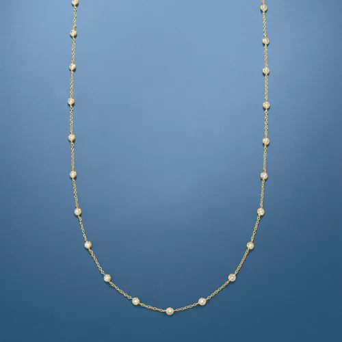 Vista 4 de Ross-Simons 4.50 ct. t.w. CZ Station Necklace
