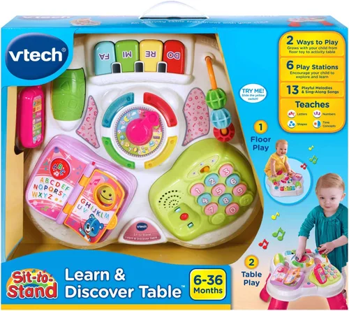 Vista 6 de VTech Sit-To-Stand - Mesa para aprender y descubrir, color rosa