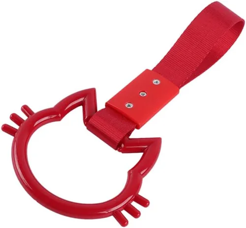 Vista 26 de Q1-TECH, Anillo JDM Tsurikawa japonés para metro, tren, autobús, correa de mano KITTY Cat para parachoques delantero y trasero, anillos