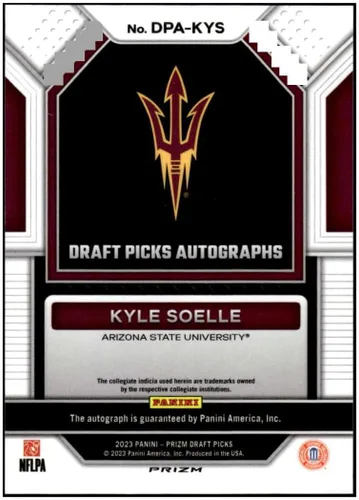 Vista 2 de KYLE SOELLE RC AUTO 2023 Panini Prizm Draft Autographs Hyper #99 ROOKIE NM+-MT+ NFL Football