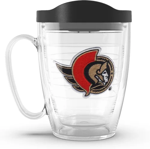 Vista 36 de Taza aislada Tervis de doble pared fabricada en Estados Unidos con logotipo principal de NHL Buffalo Sabres, mantiene las bebidas frías y calientes