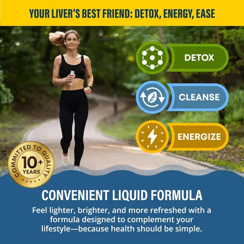 Vista 5 de VitaLiver - Suplemento para la salud del hígado - Apoya la limpieza y desintoxicación del hígado - Fórmula líquida para mejor absorción - Cardo
