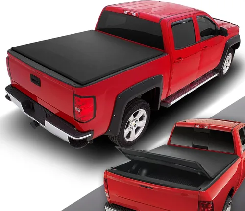 Vista 16 de DNA MOTORING TTC-RU-031 - Cubierta suave enrollable para caja de camioneta compatible con plataforma Fleetside/Styleside de 5 pies y 7.5 pulgadas