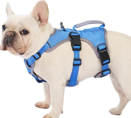 Vista 23 de Huntboo - Arnés para perro a prueba de escape, arnés reflectante con asa, duradero, chaleco ajustable para perros pequeños, medianos y grandes