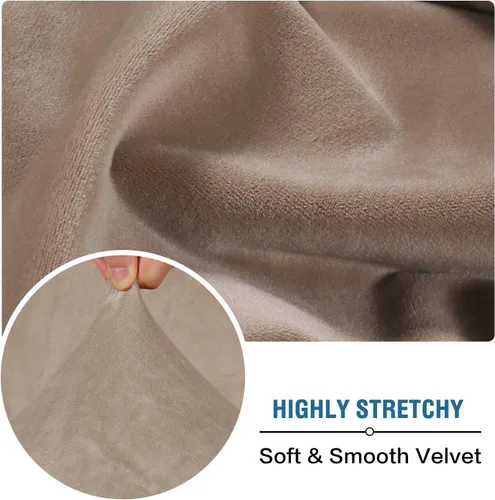 Vista 5 de ADPON Funda de cojín elástica de terciopelo para sofá, funda de cojín de felpa para silla, sofá biplaza o sofá, protector de muebles, cojín de Gris