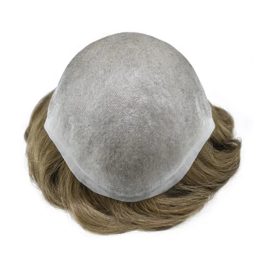 Vista 4 de Toupee - Sistemas de cabello humano para hombre, 0.002 in, piel ultrafina para hombre, tupé en V, polivinílico de poliuretano natural, piezas