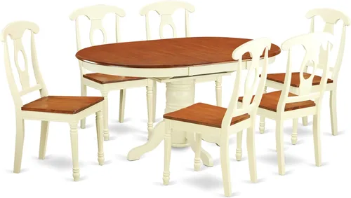 Vista 9 de East West Furniture KENL5-BLK-LC - Juego de mesa y sillas de cocina de 5 piezas, incluye una mesa de comedor ovalada con hoja de mariposa y 4 sillas