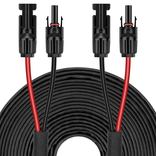Vista 12 de Cable de extensión de panel solar de 3 pies y 10 AWG con conectores hembra y macho, cable solar para paneles solares, controladores de carga