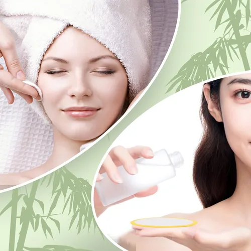 Vista 5 de XSEINO Almohadillas desmaquillantes reutilizables (paquete de 40) con material de fibra de bambú natural lavable, almohadilla de algodón de bambú