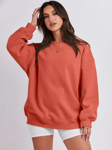 Vista 5 de ANRABESS Sudadera de gran tamaño para mujer, con cuello redondo, estilo Y2K, sudadera con capucha de forro polar, cómoda, camiseta informal, ropa