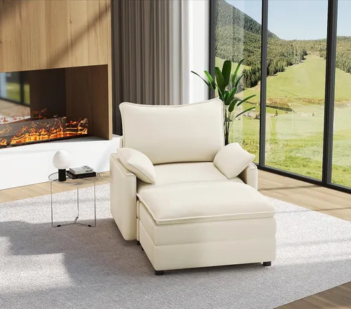 Vista 79 de Vesgantti Sofá modular de 108 pulgadas, cómodo sofá de nube con asiento profundo otomano movible, sofá modular en forma de L, sofás seccionales