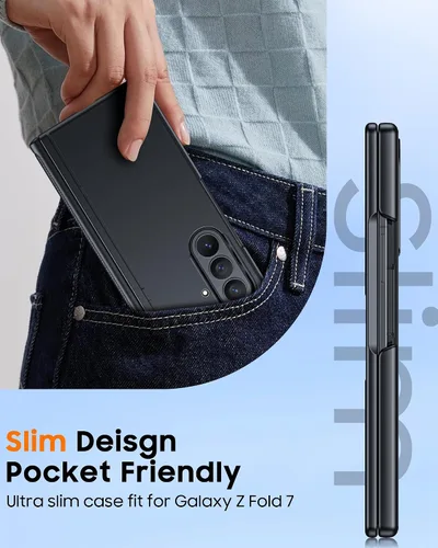 Vista 8 de CENMASO - Funda magnética para Samsung Galaxy Z Fold 7 con soporte, compatible con Magsafe, protección de bisagra, protector de pantalla, soporte