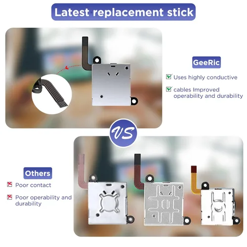 Vista 3 de GeeRic Joycon Joystick Replacement, 15 PCS Joycon Repair Kit Compatible with Switch OLED, Joycon Repair Kit Joystick Replacement Parts Set