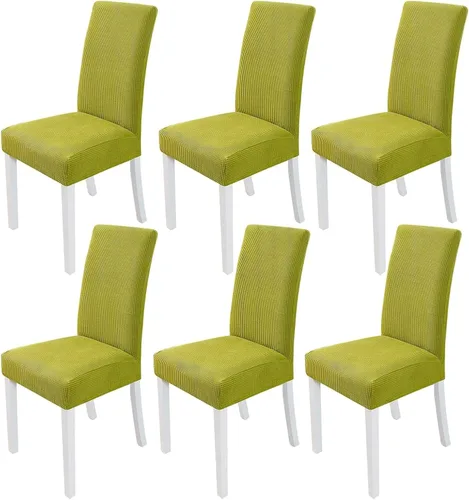 Vista 25 de PETCUTE Fundas elásticas para sillas de comedor, fundas elásticas antideslizantes para sillas de comedor, color gris, paquete de 2