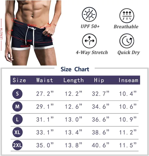 Vista 7 de COOFANDY Traje de baño para hombre con bolsillos con cremallera