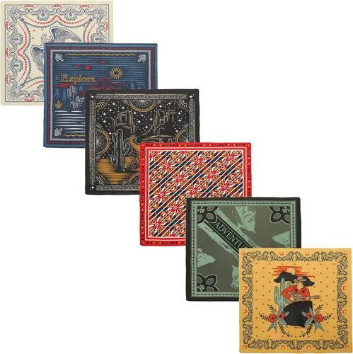 Vista 8 de Bioworld Lightweight Multicolored 22"x22" (6-Pack, 12-Pack and 48-Pack) Bandana Set