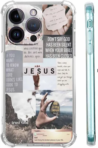 Vista 11 de Funda de collage estético para iPhone 15, patrón de citas positivas, bonita funda de TPU suave compatible con iPhone 15