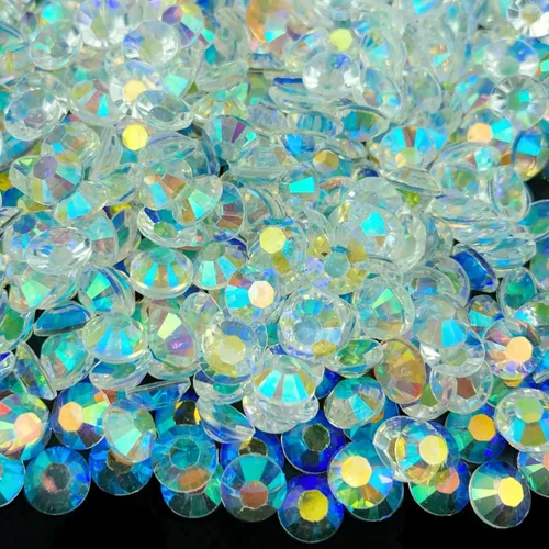 Vista 11 de Diamantes de imitación de resina con parte trasera plana, 10000 diamantes de imitación redondos de resina AB de 0.118 pulgadas para ropa, botellas