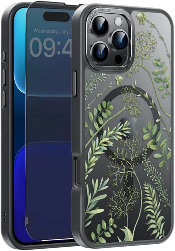 Vista 98 de Goodon para iPhone 15 Pro Max con protector de pantalla de privacidad, compatible con Magsafe, funda translúcida mate a prueba de golpes - Linda