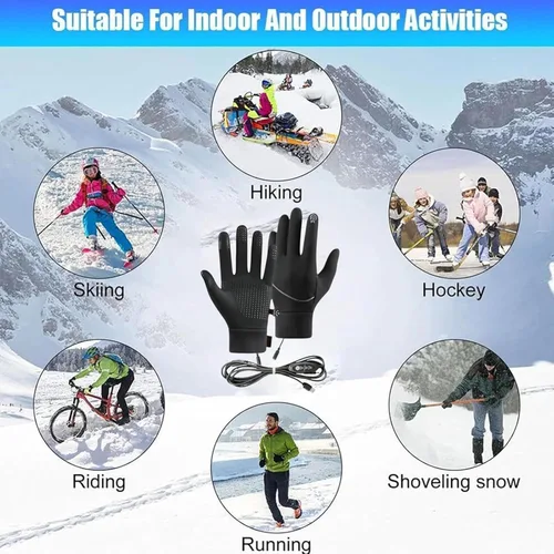 Vista 4 de ABABC Guantes térmicos para hombres y mujeres, calentadores de manos de dedo completo, guantes térmicos térmicos para nieve, guantes de trabajo