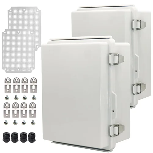 Vista 26 de Caja Eléctrica Impermeable para Exteriores Caja de Conexiones Resistente a la Intemperie IP67 Carcasa de Plástico ABS Caja de Proyecto para Gris