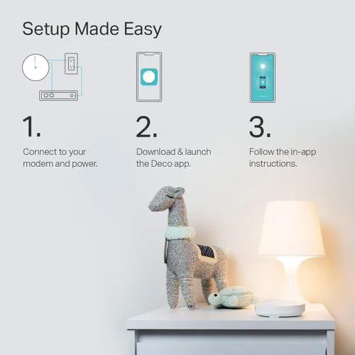 Vista 5 de [Usado] TP-Link Deco X20 WiFi 6 Mesh WiFi, AX1800 sistema de WiFi para todo el hogar, cubre hasta 5800