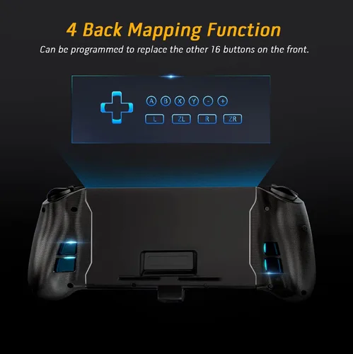 Vista 5 de Mango ergonómico para Nintendo SwitchSwitch OLED para modo de mano con giroscopio de 6 ejes mapeo de botón trasero vibración carga rápida PD
