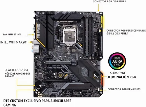 Vista 2 de ASUS TUF Gaming Z490-Plus (WiFi 6), LGA 1200 (Intel 10ª generación) ATX placa base