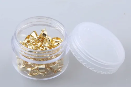 Vista 7 de 1 caja de 30 piezas de clip de clip de pellizco relleno de oro real para bricolaje fabricación de joyas (mezcla de 3 colores)