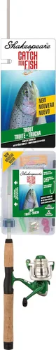 Vista 15 de Shakespeare Catch More Fish Spinning Reel and Fishing Rod Combo with Kit rojo - mediano
