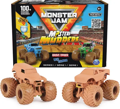 Vista 11 de Monster Jam, Mystery Mudders, camión monstruo oficial fundido a presión, lavado para revelar, escala 1:64 (los estilos variarán)