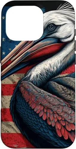 Vista 20 de Funda para iPhone 16 Pelican Bird Patriotic Vintage American Flag Pelícano