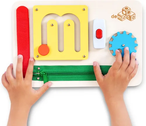 Vista 9 de deMoca - Tabla de madera para niños de 1, 2, 3 años Color - Mini