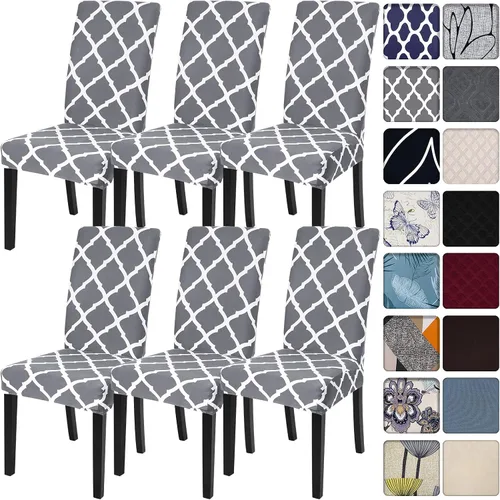 Vista 78 de SearchI Juego de 2 fundas elásticas para sillas Parsons de comedor, fundas elásticas con estampado de elastano, extraíbles, lavables, fundas