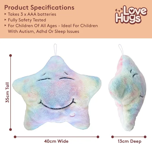 Vista 3 de LoveHugs - Juguetes musicales de estrella con luz para recién nacidos con autismo - Juguetes sensoriales Twinkle Twinkle Little Star para niños