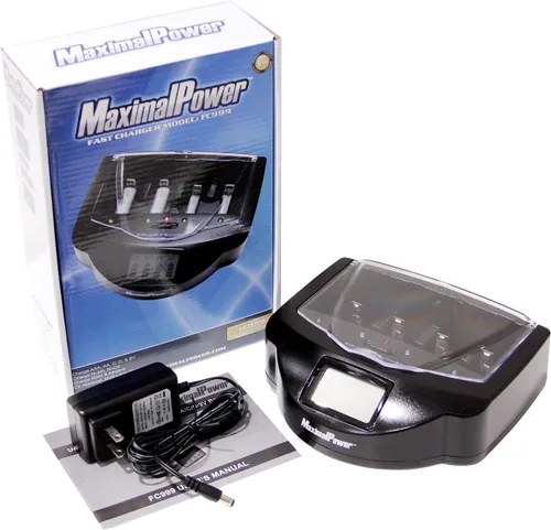 Vista 5 de MaximalPower cargador de batería recargable ultra rápido para 8 baterías AA/AAA Ni-Mh/Ni-Cd FC999 Negro