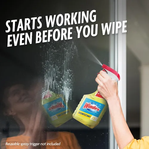 Vista 7 de Windex - Botella de repuesto para limpiador desinfectante multiusos en aerosol, fabricada con 100 % plástico reciclado, aerosol para limpieza