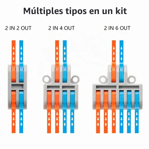 Vista 4 de 84 conectores de cable de palanca, 2 en 2 salidas rápidas y compactas, conector eléctrico para AWG24-12