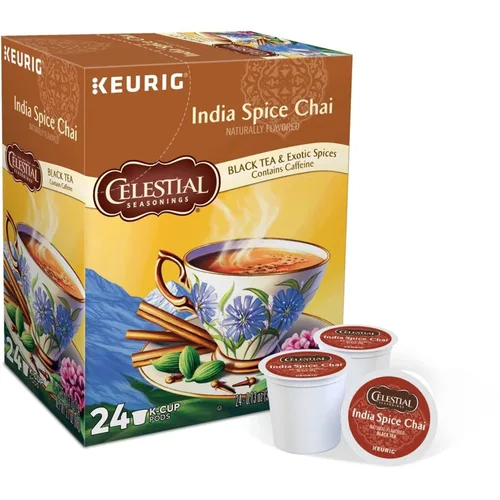 Vista 2 de Celestial Seasonings® Cápsulas K-Cup® de una sola porción, té original de India Spice Chai, caja de 24