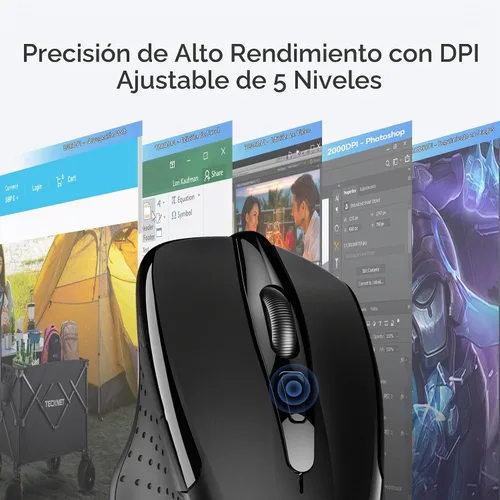 Vista 7 de TeckNet Pro M003 mouse inalámbrico, Negro