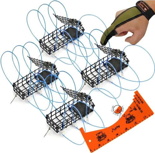 Vista 11 de AirFly Castable Crab Trap for Pier, Jetty & Surf - 6-Loop Fishing Pole Crab Trap Dungeness, Blue & Rock Crabs Lead-Free CA, OR, WA, MD & FL
