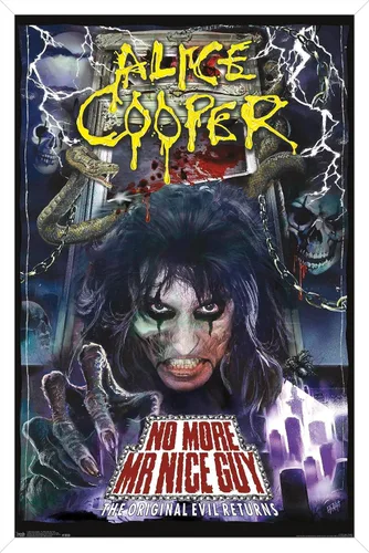 Vista 12 de Trends International Alice Cooper - Póster de pared No More Mr. Nice Guy, 14.725 x 22.375 pulgadas, versión enmarcada de madera de granero Versión