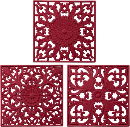 Vista 7 de Salvamanteles para platos calientes, ollas y sartenes, almohadillas calientes cuadradas para cocina, alfombrillas resistentes al calor para encimera
