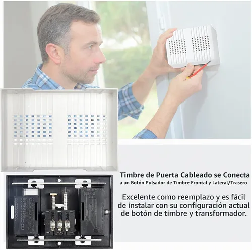 Vista 4 de Newhouse Hardware CHM4 timbre de puerta, Blanco