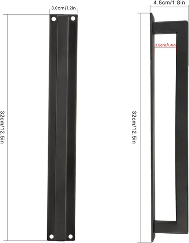 Vista 5 de Manija de puerta estilo granero, tirador de manija de puerta corredera resistente de 12 pulgadas, moderno mango de base larga para puerta