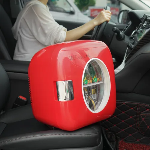 Vista 6 de Minirefrigerador UB-XL1 de Uber Appliance, enfría 12 latas, estilo retro, Rojo