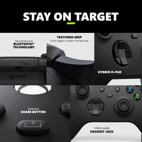 Vista 4 de Xbox Wireless Gaming Controller (2025) – Carbon Black – Play on Xbox, Windows, Android, iOS, FireTV Sticks, Smart TVs, VR Headsets
