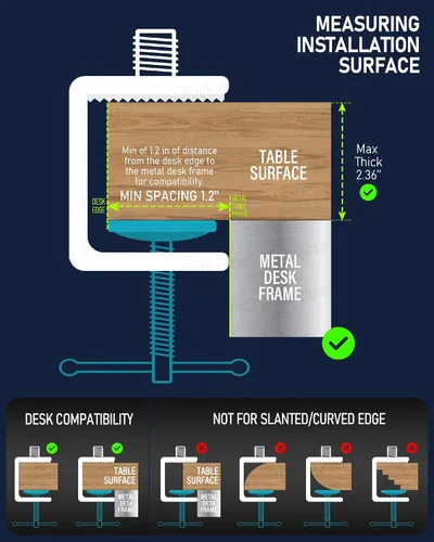Vista 6 de Soportes de abrazadera en C para micrófono de mesa de alta resistencia y tubo de extensión de brazo de cuello de cisne flexible de 6 pulgadas