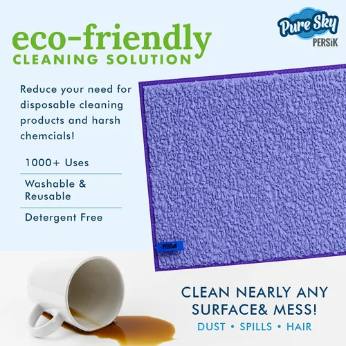 Vista 7 de Pure-Sky Magic Deep Clean - Paño de Limpieza Profunda – SOLO AÑADE Agua, No Se Necesitan Detergentes - Paño de Microfibra Ultra Multiusos - Se