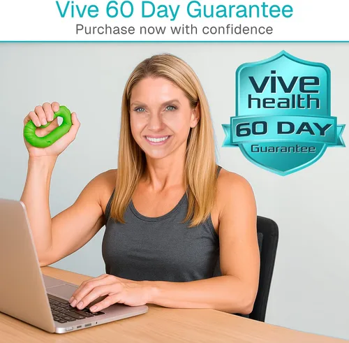 Vista 9 de Vive Entrenador de fuerza de agarre (paquete de 2) ejercitador de fortalecimiento de manos, muñecas y dedos para terapia y rehabilitación